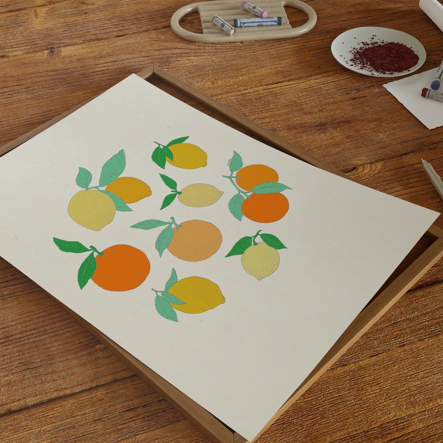 Citrus Circle Art Print