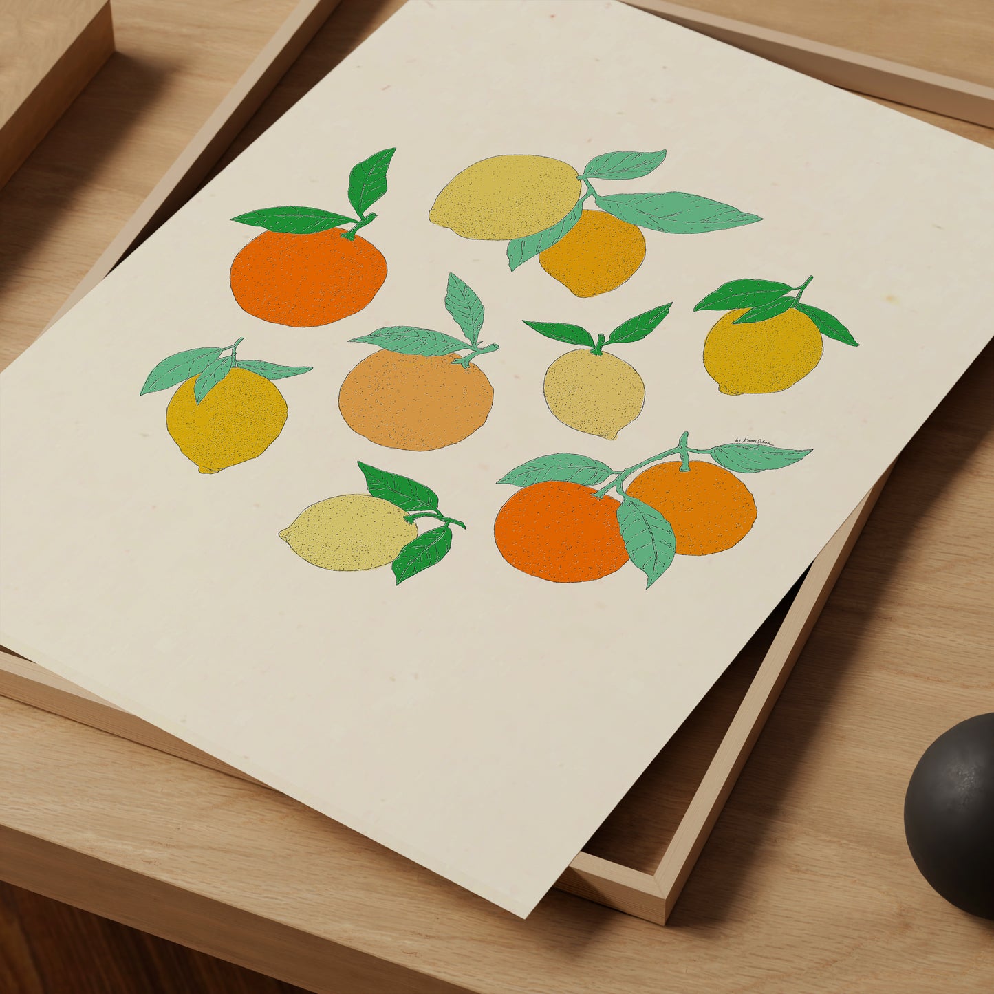 Citrus Circle Art Print
