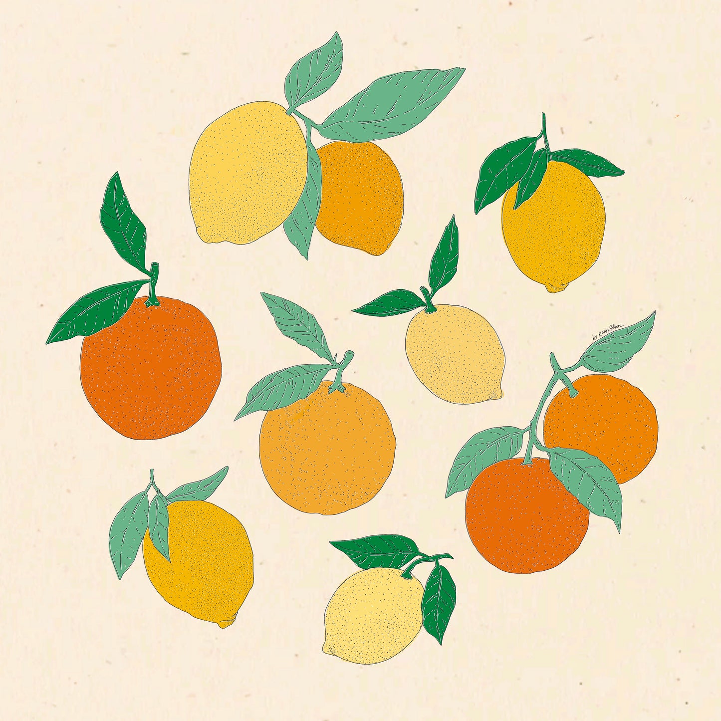 Citrus Circle Art Print