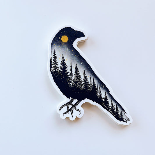 Forested Bird Vinyl Sticker