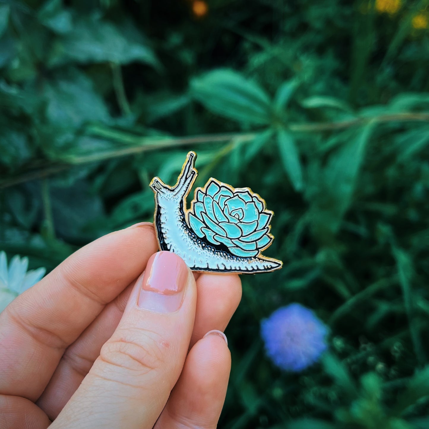 Succulent Snail Pin