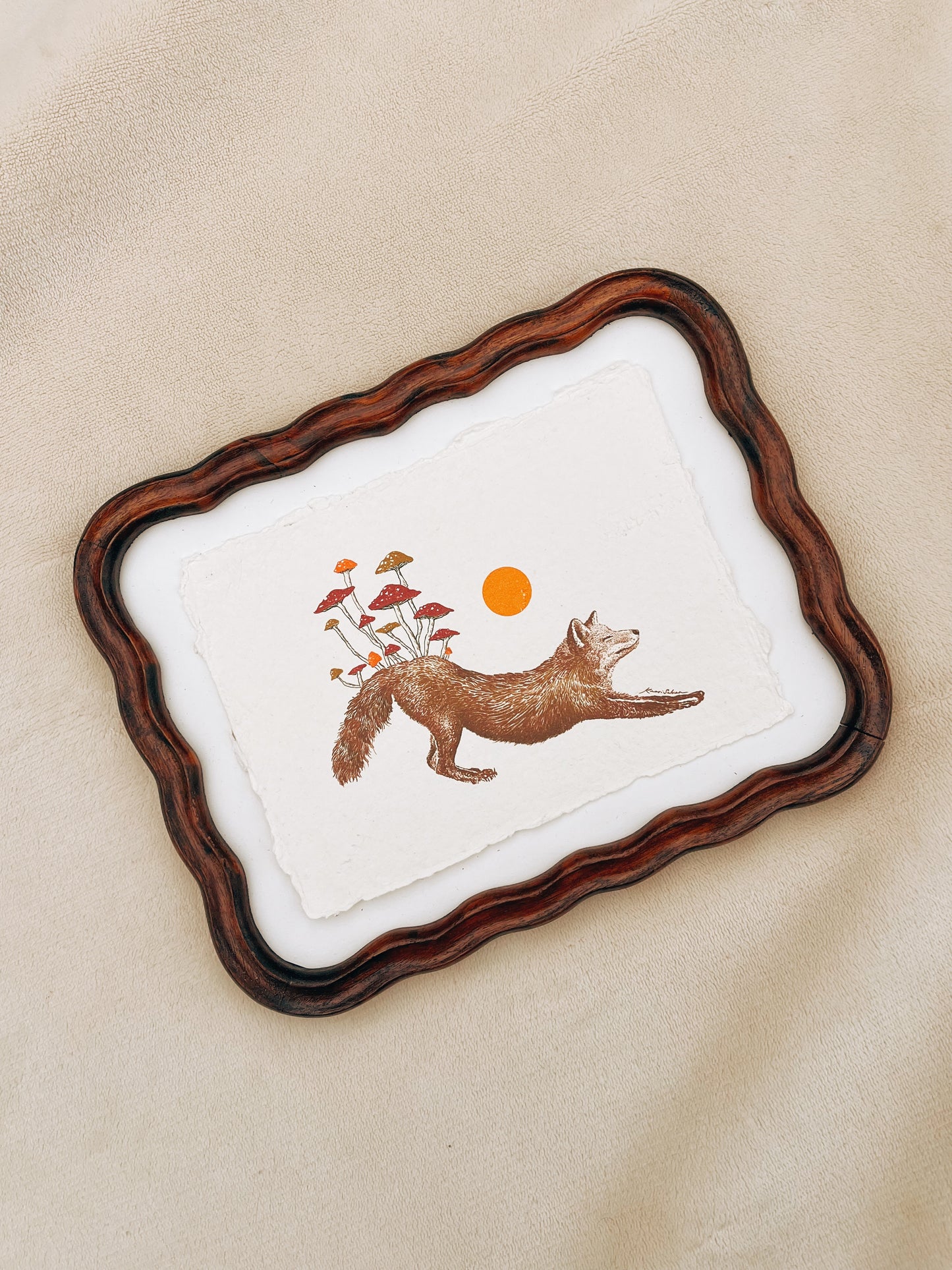 Mushroom Fox Heirloom Art Print
