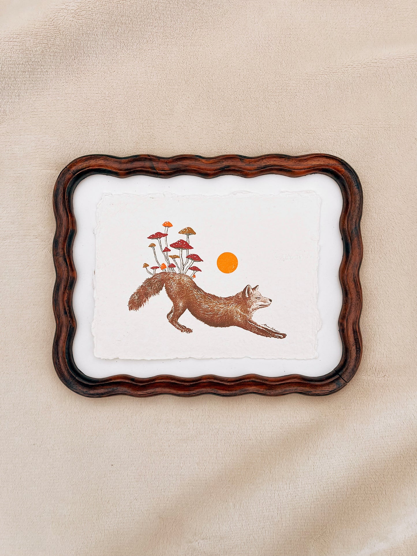 Mushroom Fox Heirloom Art Print