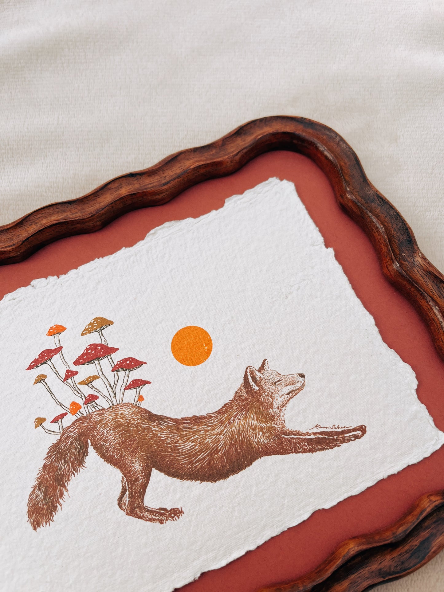Mushroom Fox Heirloom Art Print