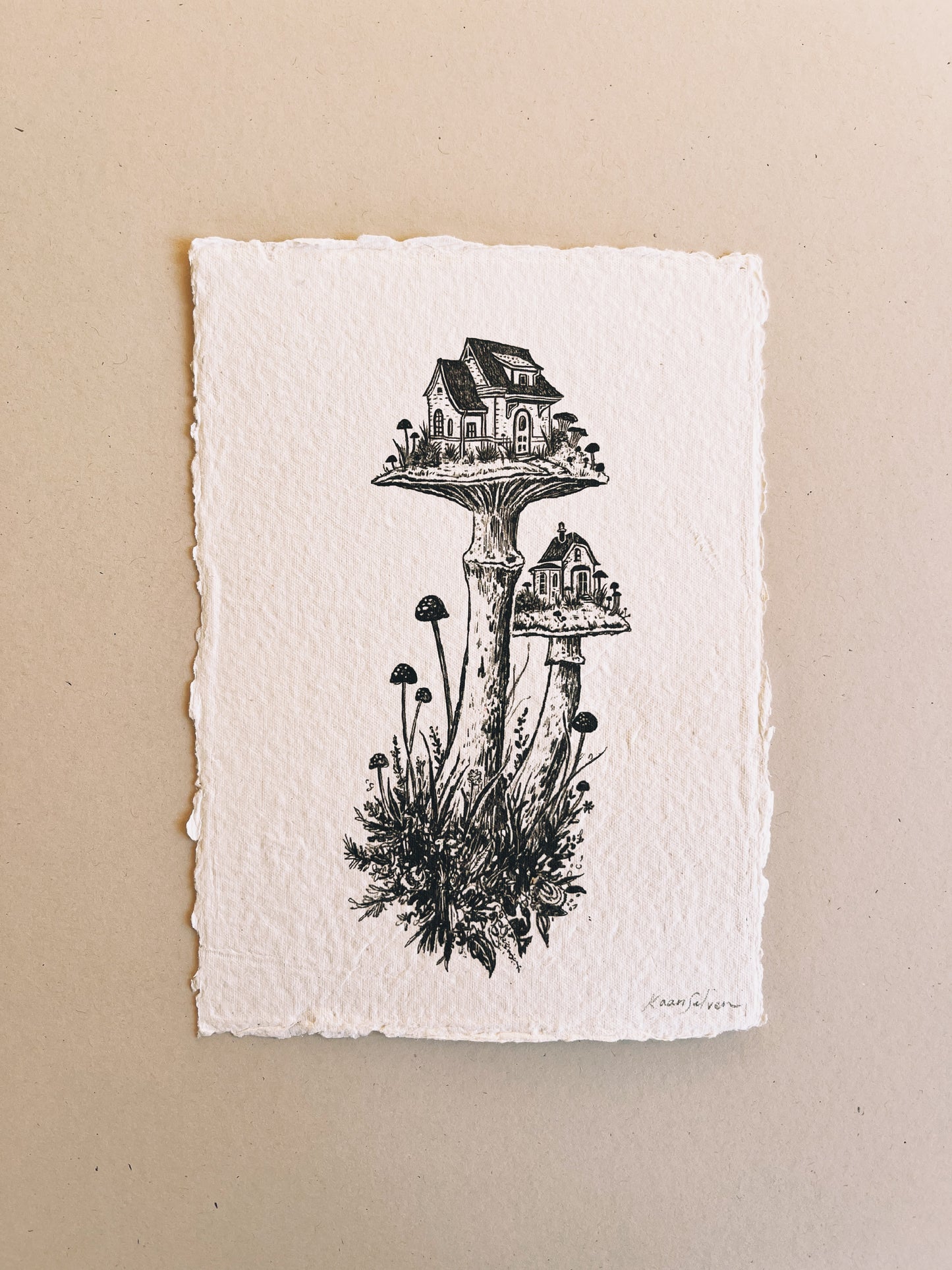 Mushroom House I Heirloom Art Print