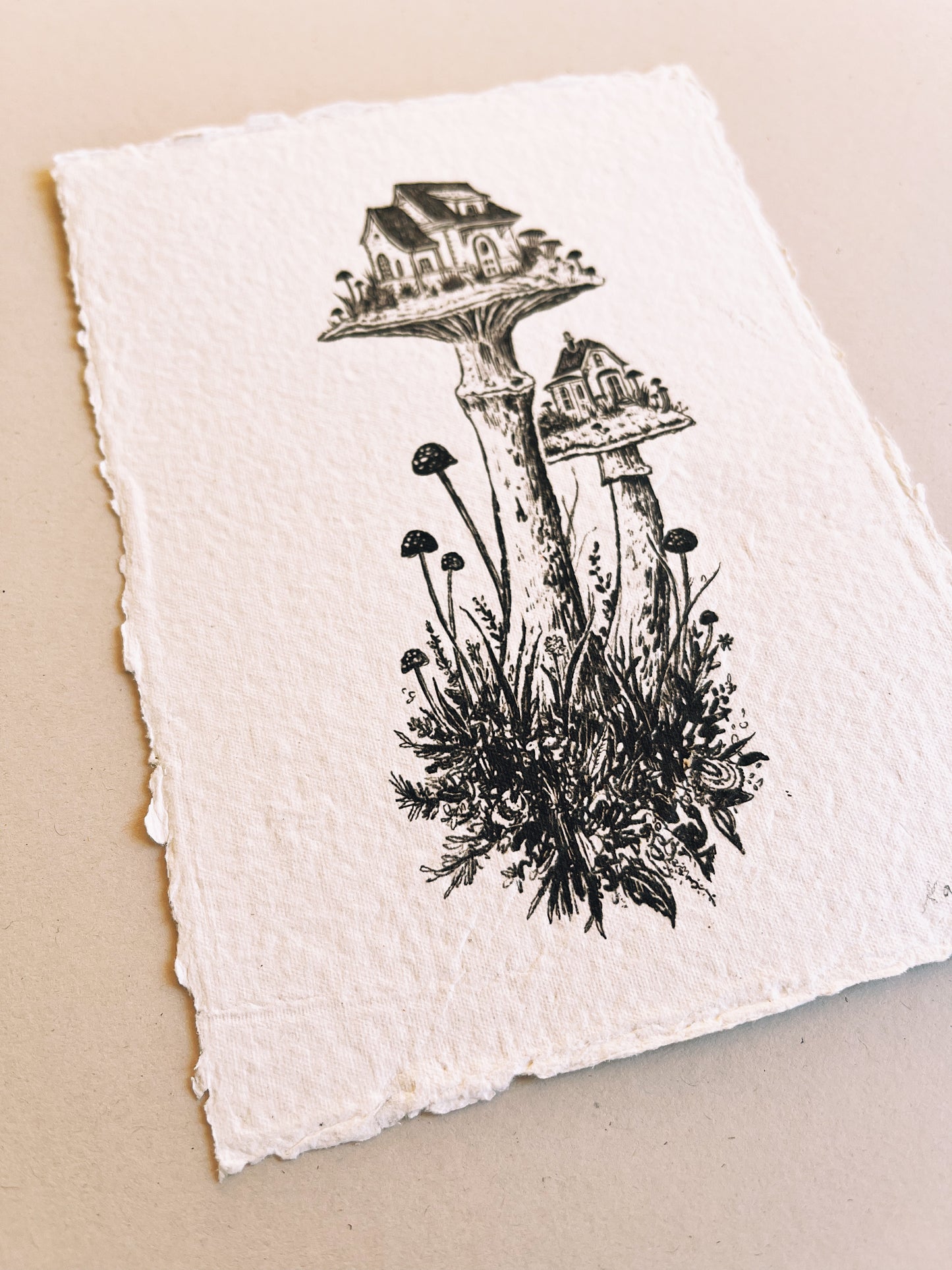 Mushroom House I Heirloom Art Print