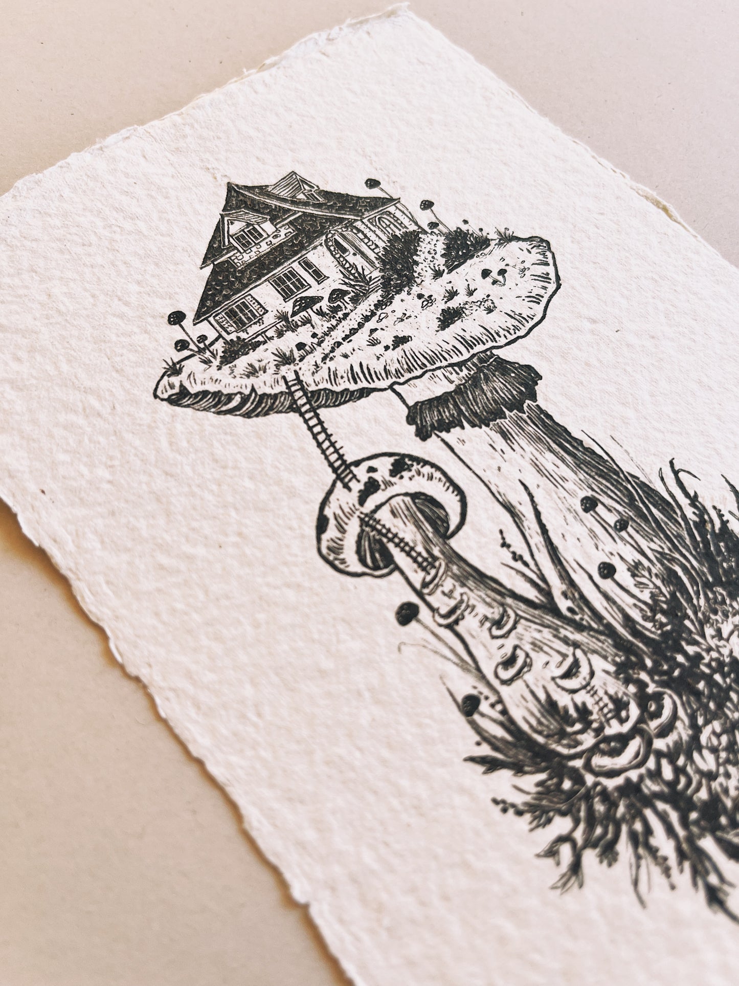 Mushroom House II Heirloom Art Print