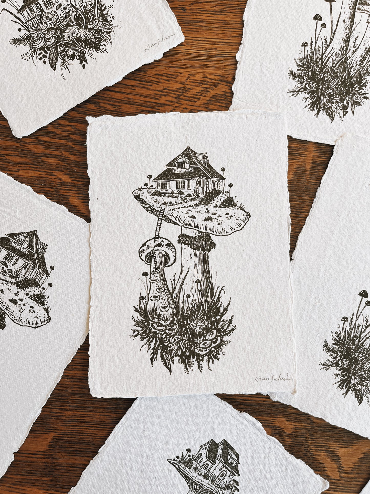 Mushroom House II Heirloom Art Print