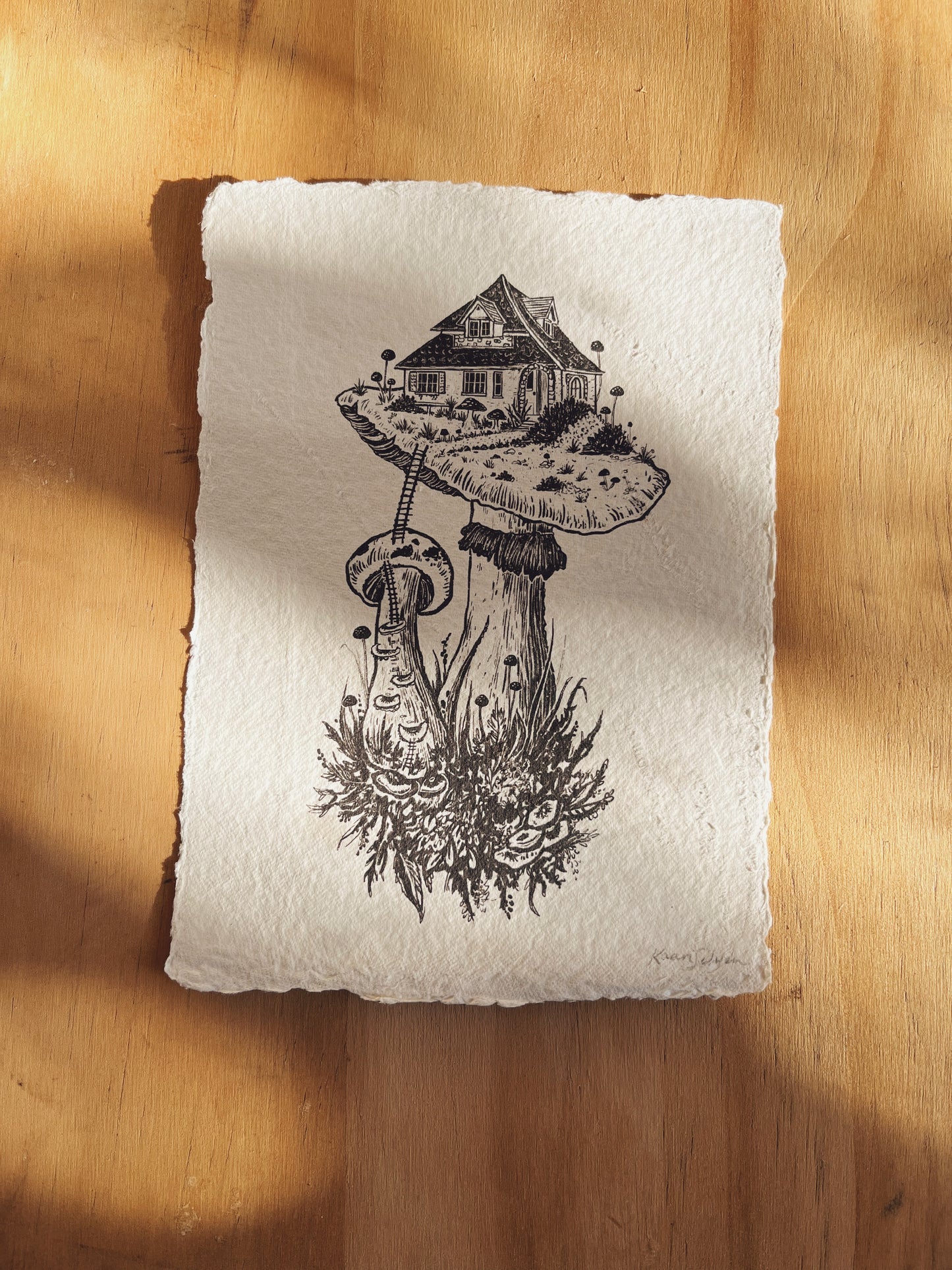 Mushroom House II Heirloom Art Print
