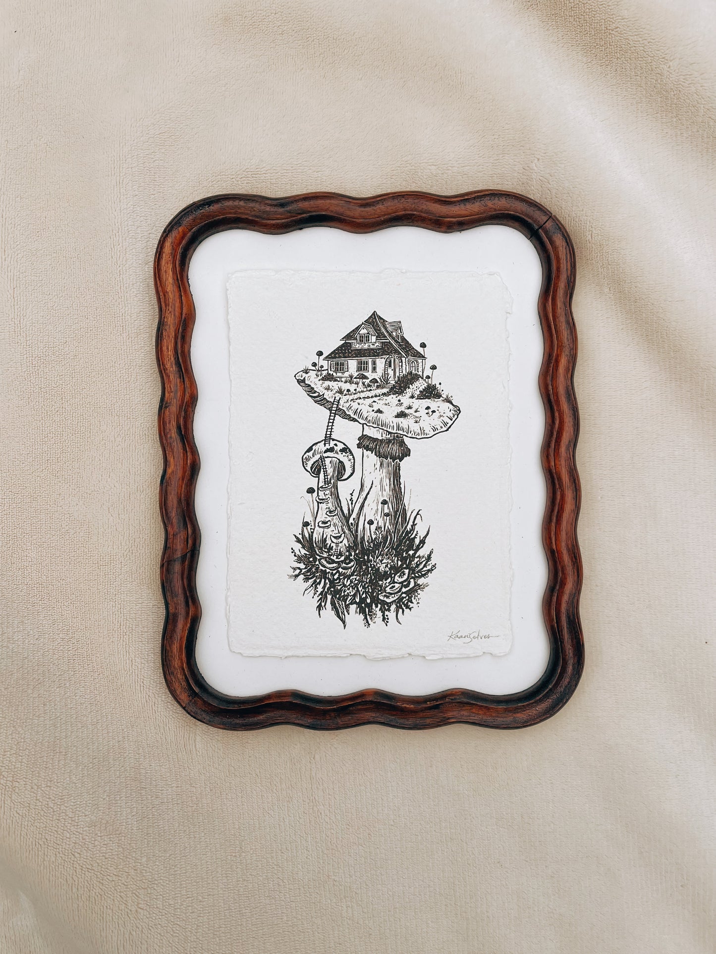 Mushroom House II Heirloom Art Print