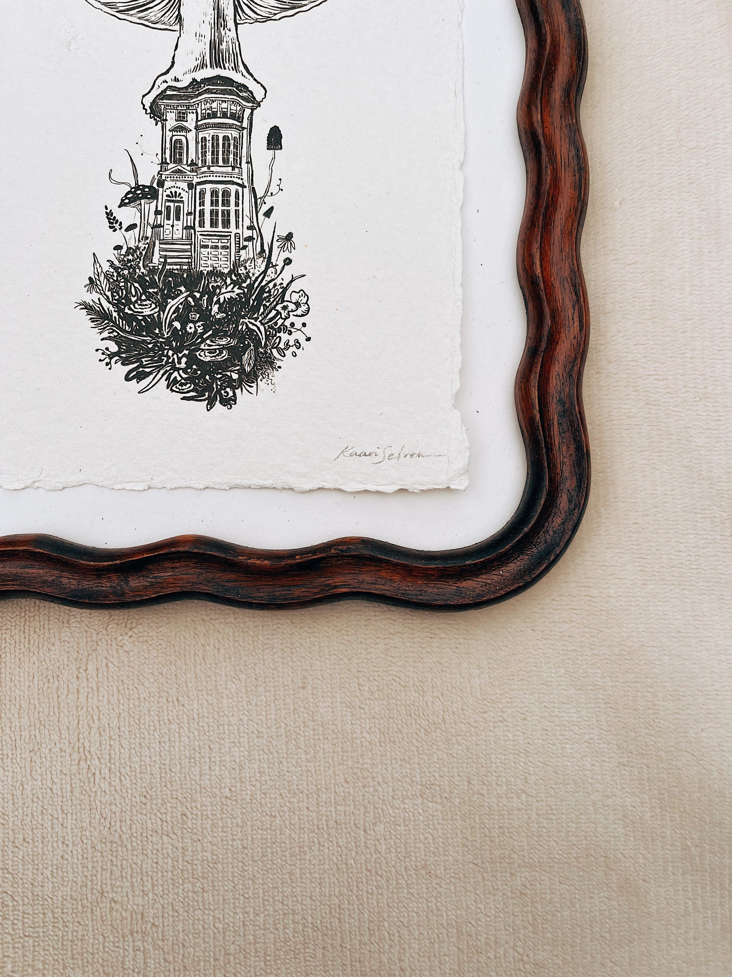 Mushroom House III Heirloom Art Print