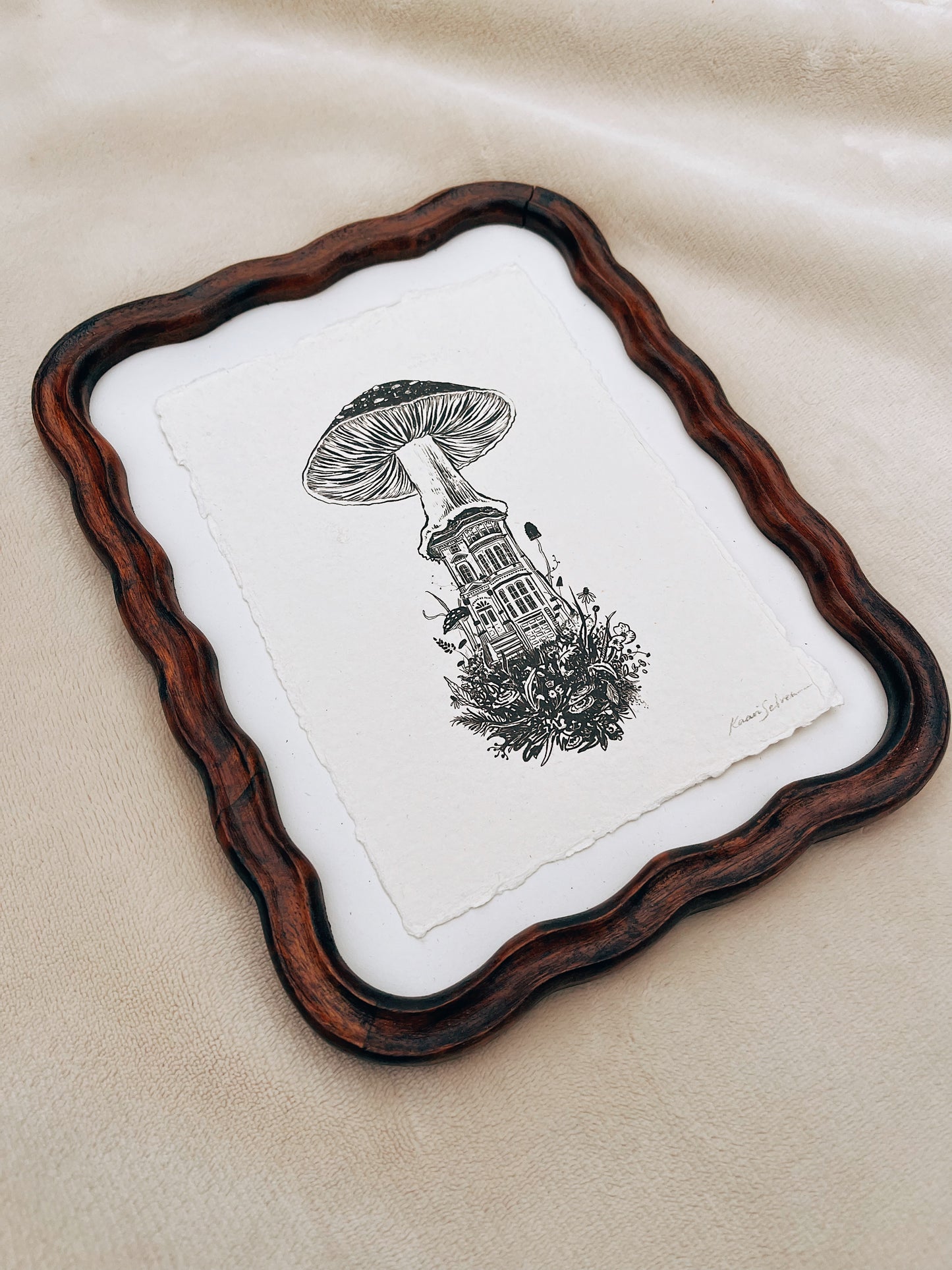 Mushroom House III Heirloom Art Print