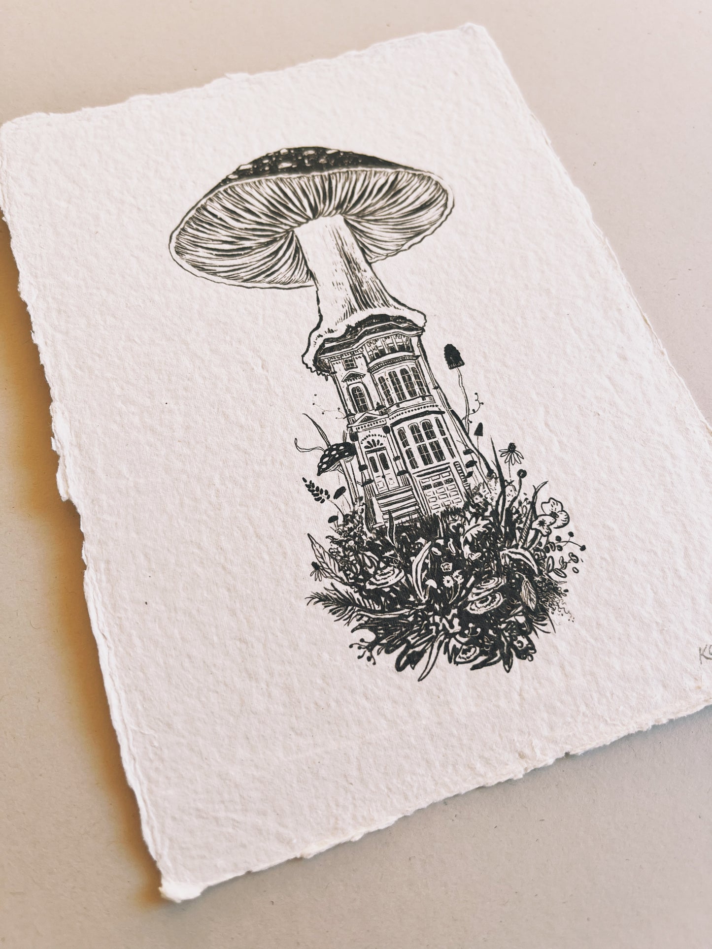 Mushroom House III Heirloom Art Print