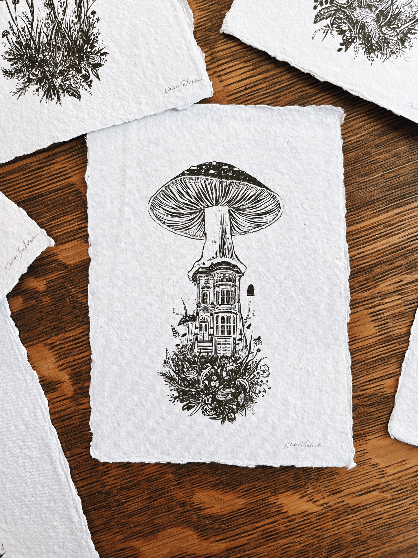 Mushroom House III Heirloom Art Print