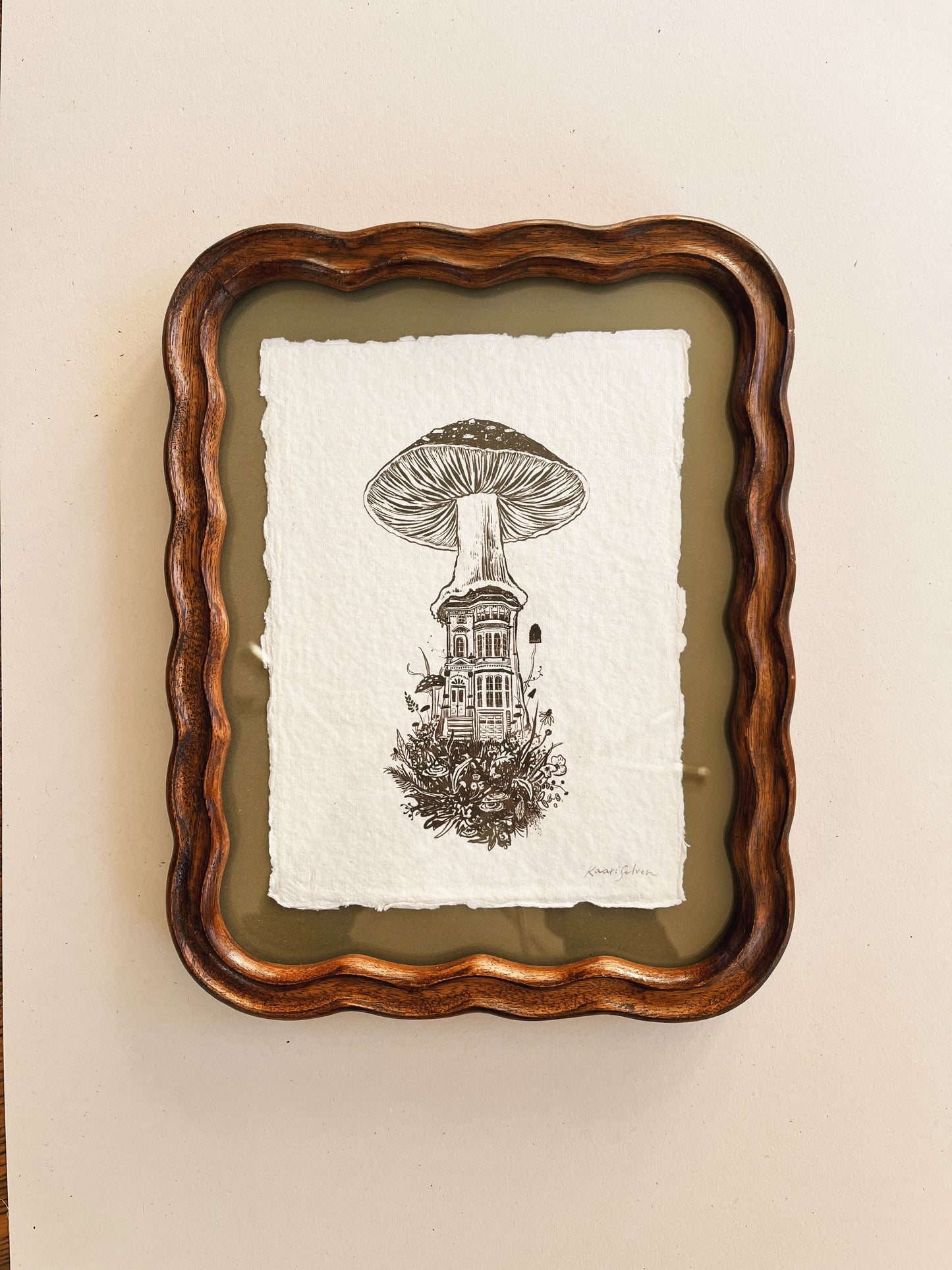 Mushroom House III Heirloom Art Print