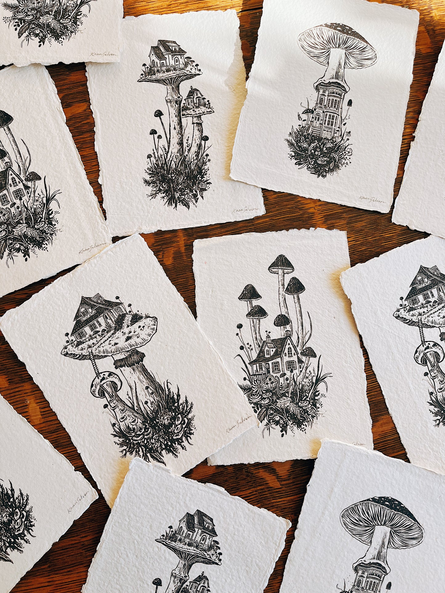 Mushroom House IV Heirloom Art Print