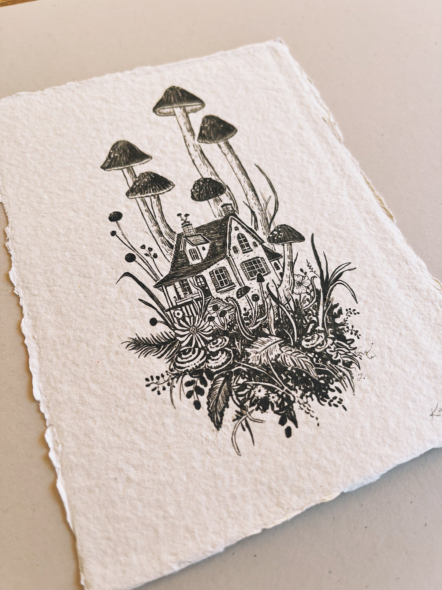Mushroom House IV Heirloom Art Print