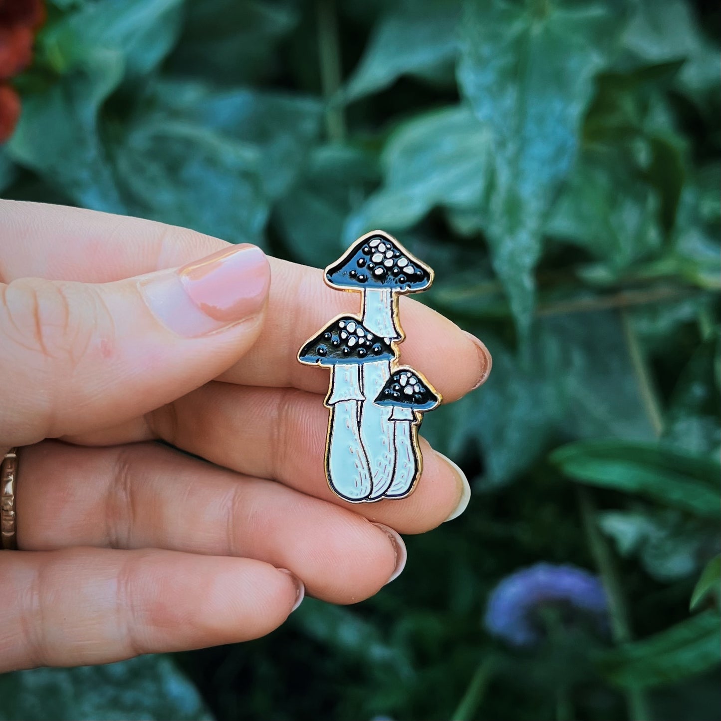 Inkcap Mushroom Pin