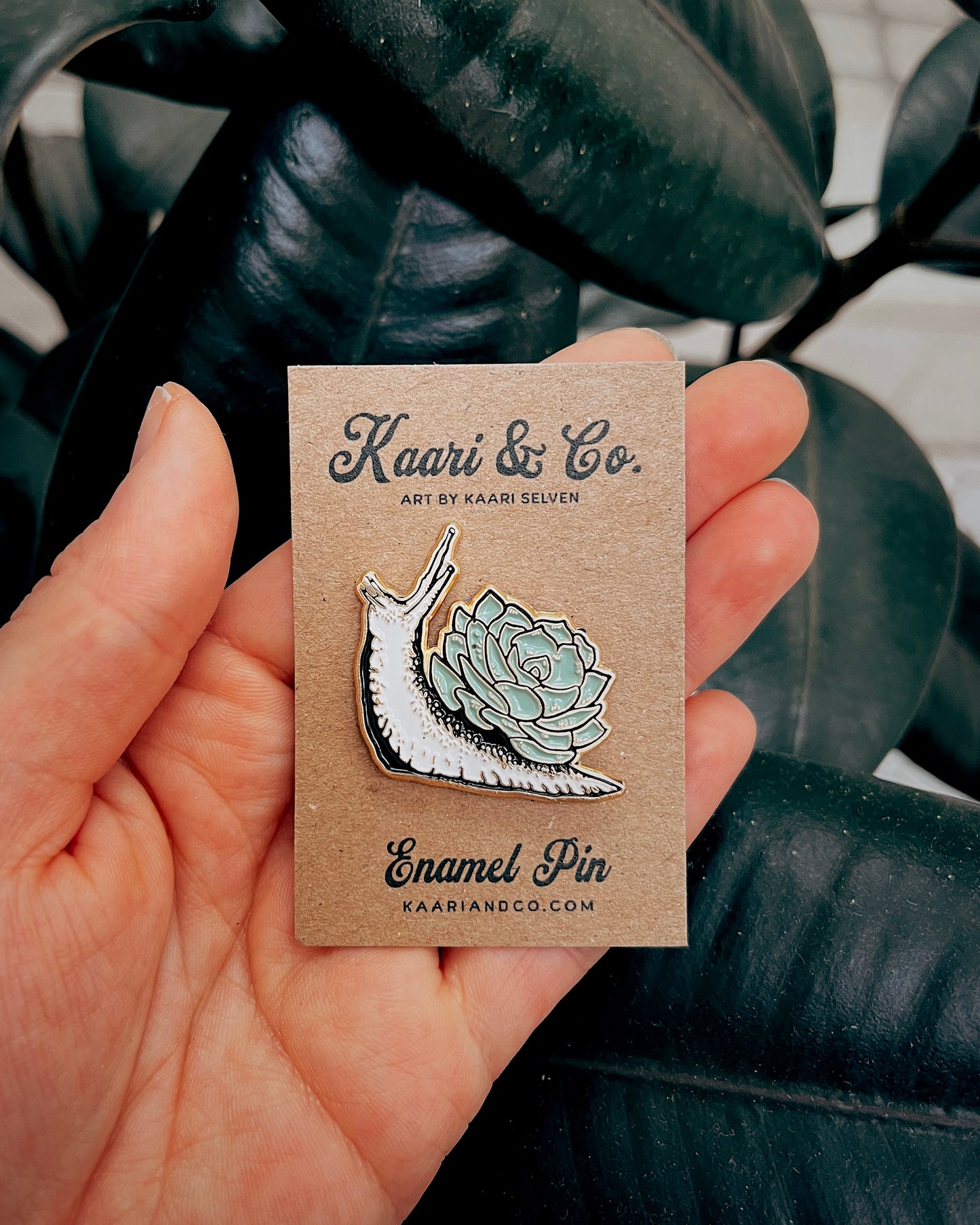 Succulent Snail Pin