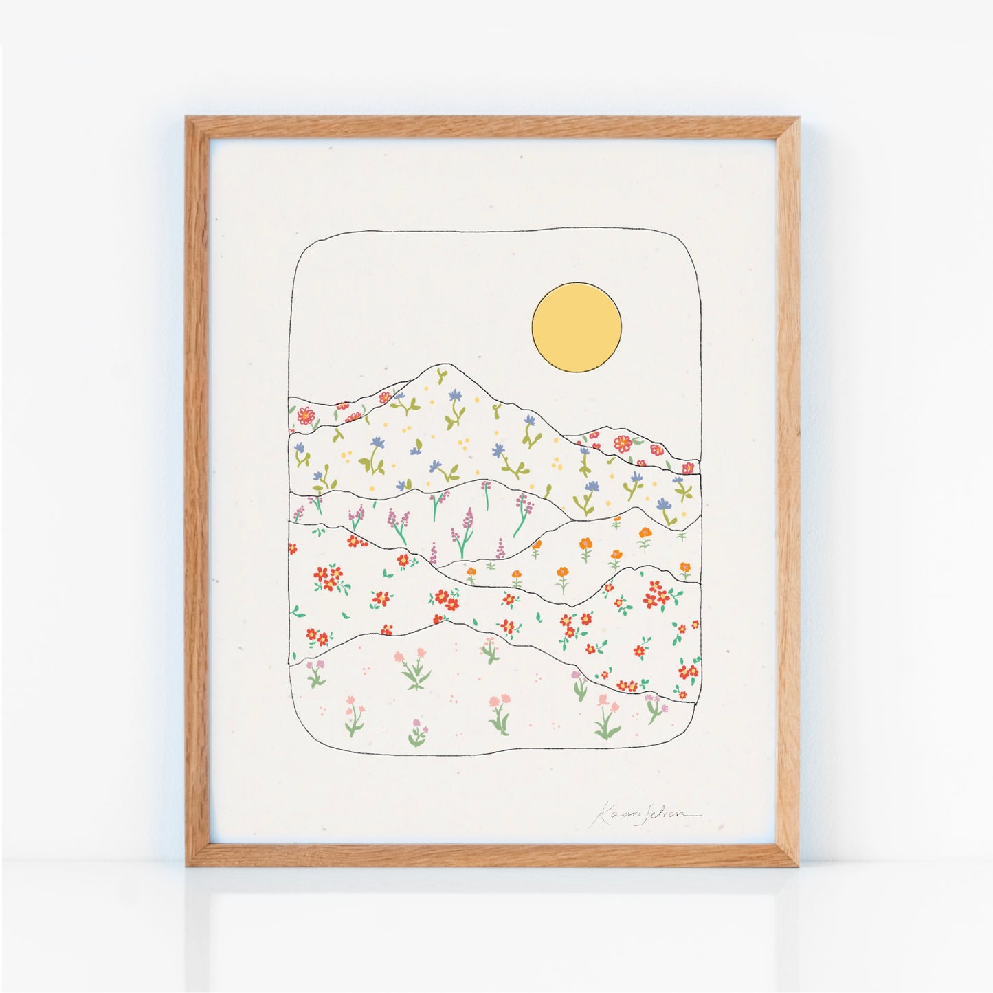 Floral Mountain Art Print