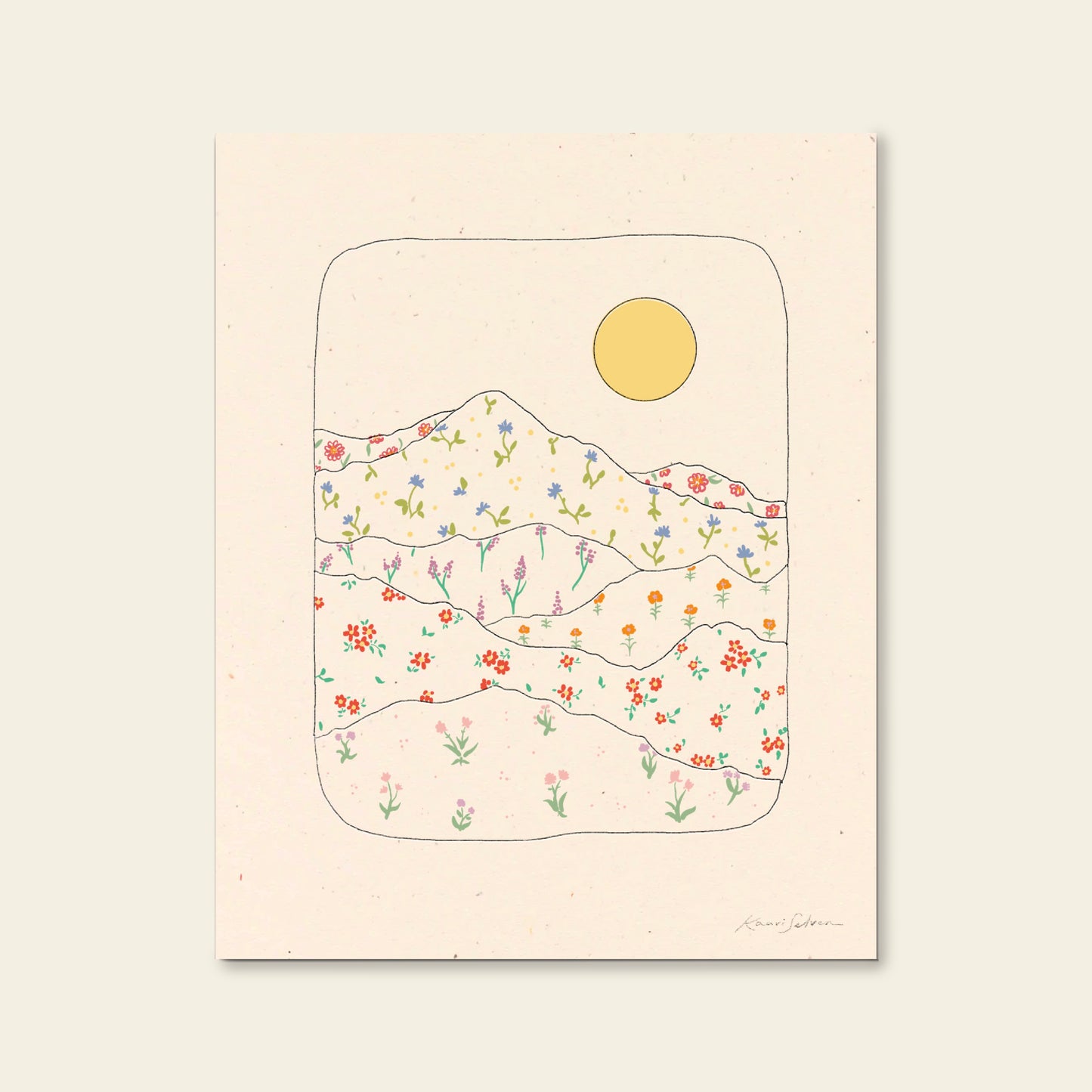 Floral Mountain Art Print