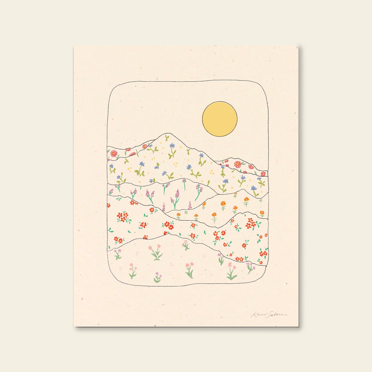 Floral Mountain Art Print