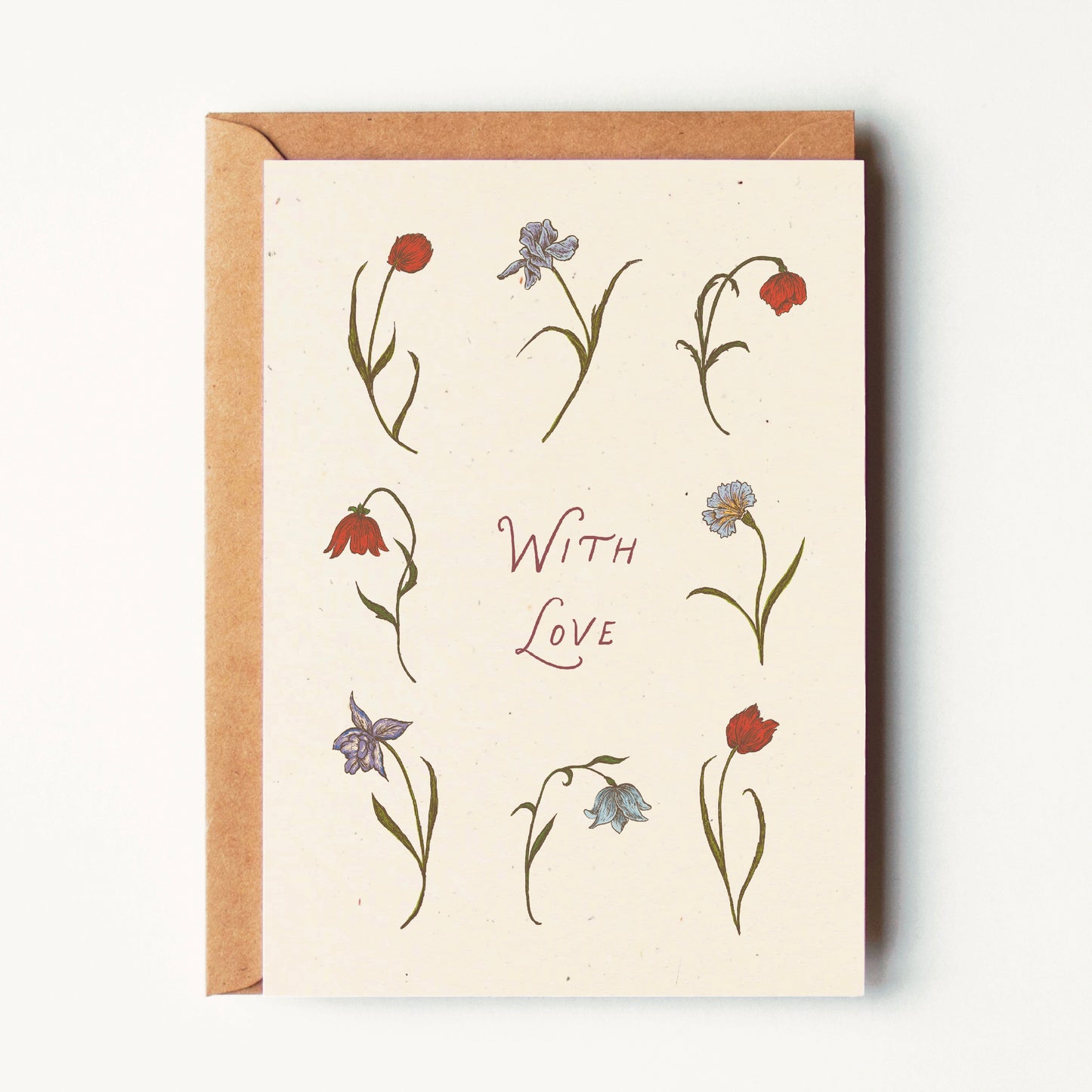 With Love - Dancing Posies - Greeting Card