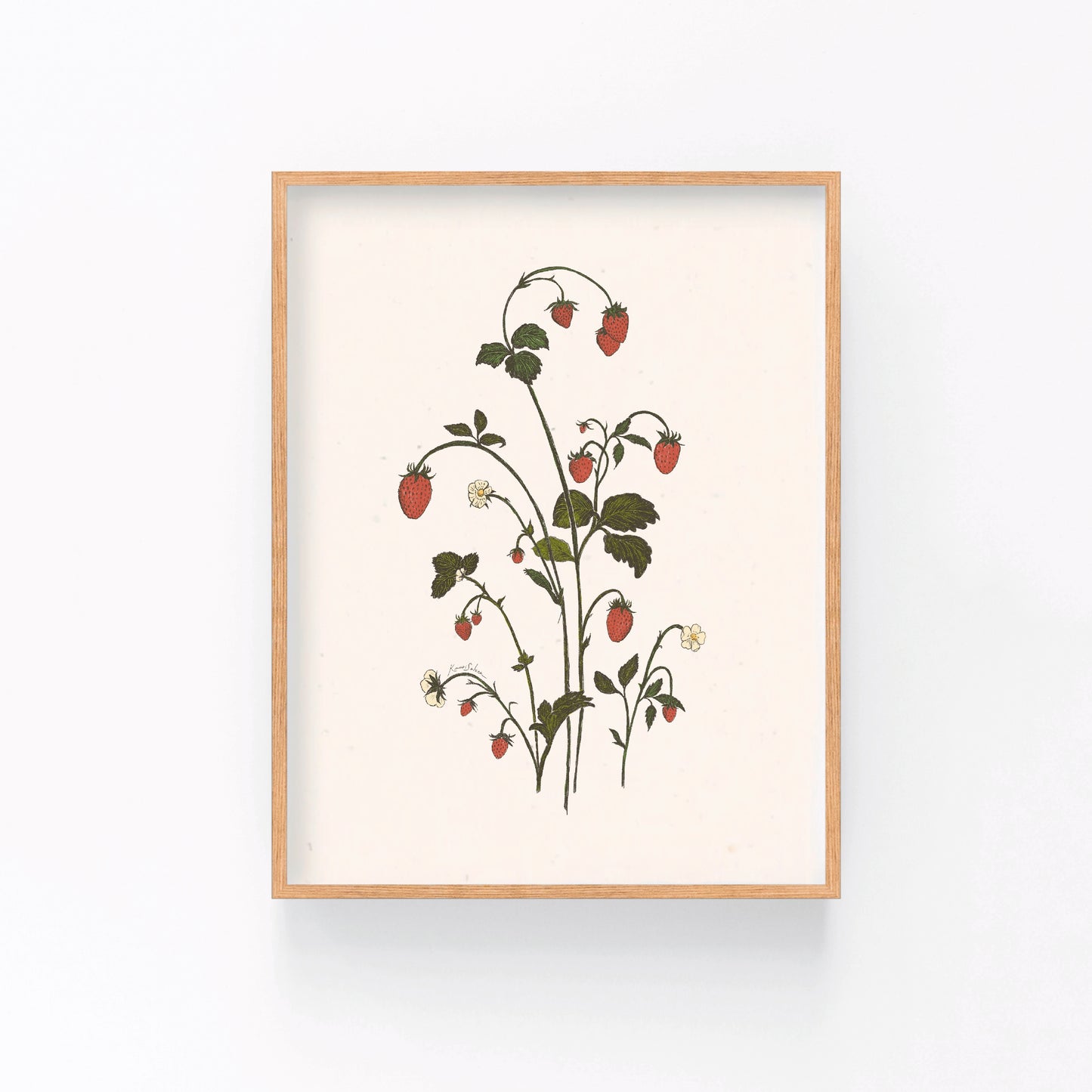 Strawberry Sprig Art Print - Open Edition