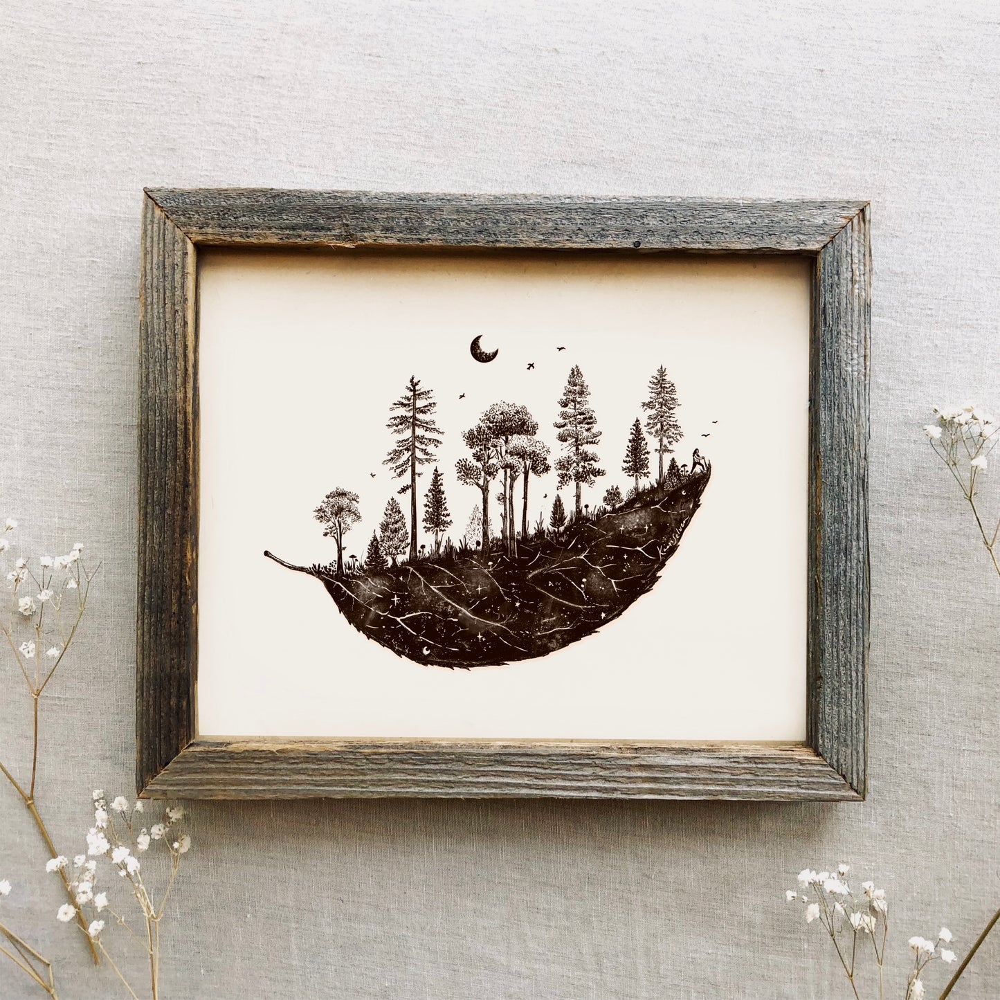 Forested Leaf Art Print