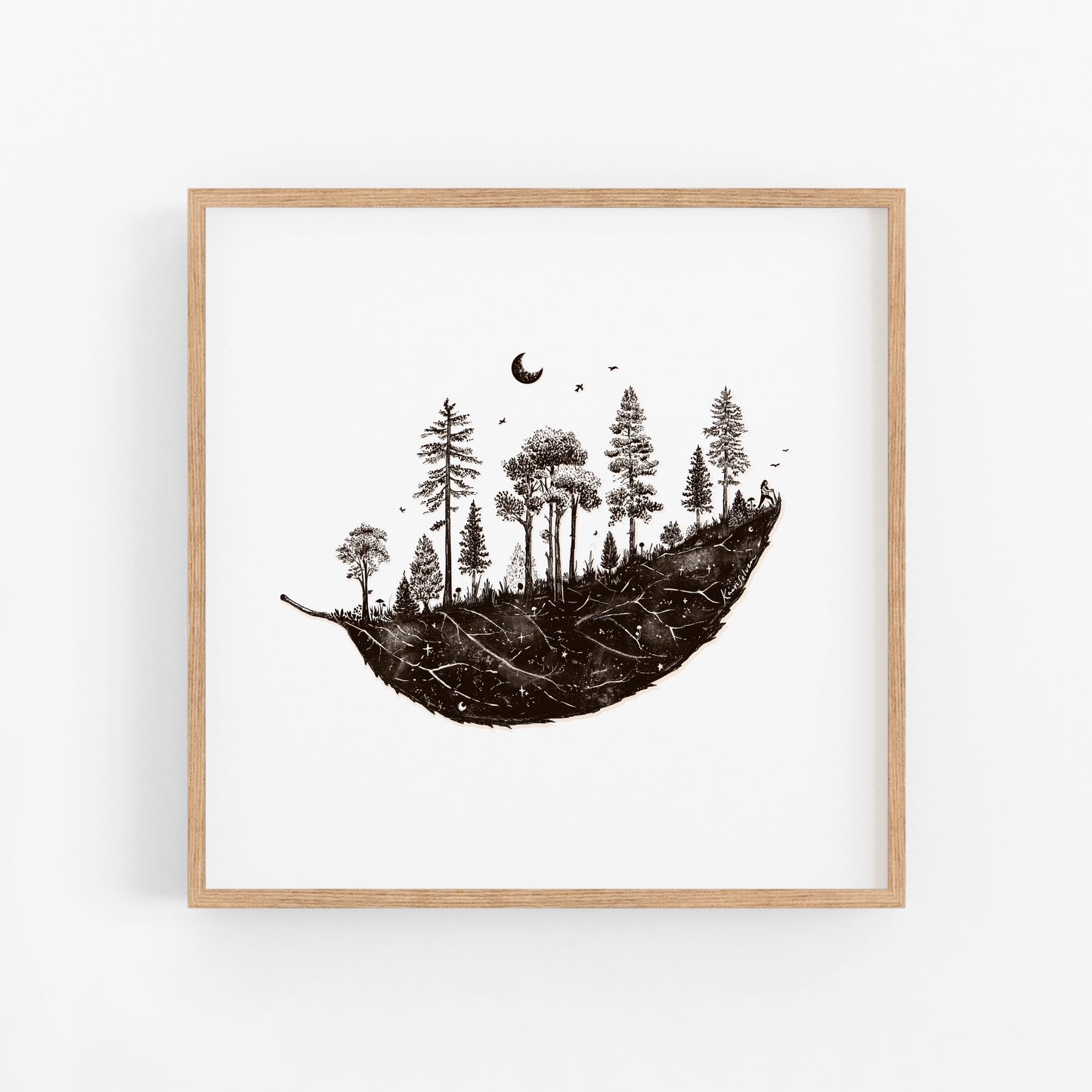 Forested Leaf Art Print