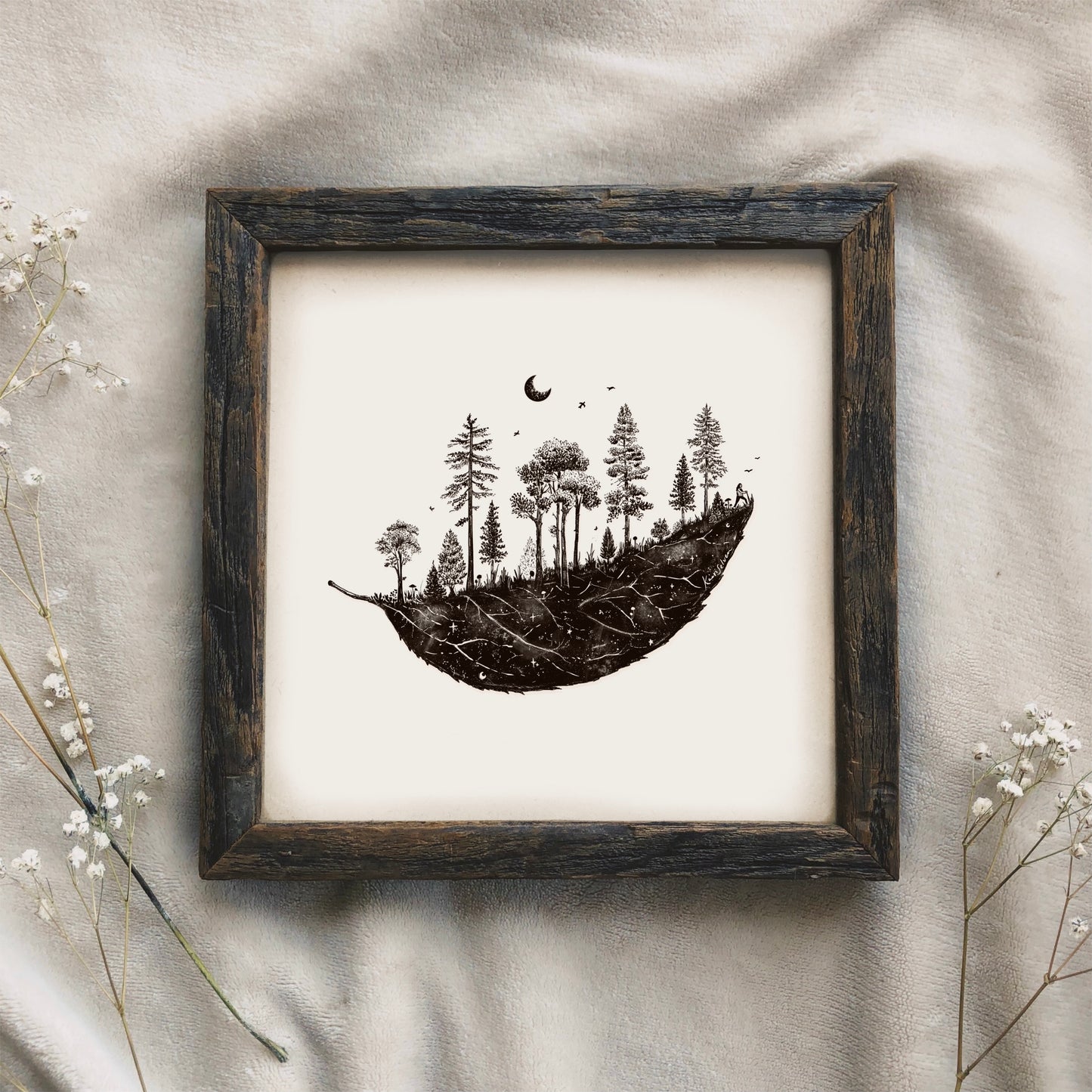 Forested Leaf Art Print