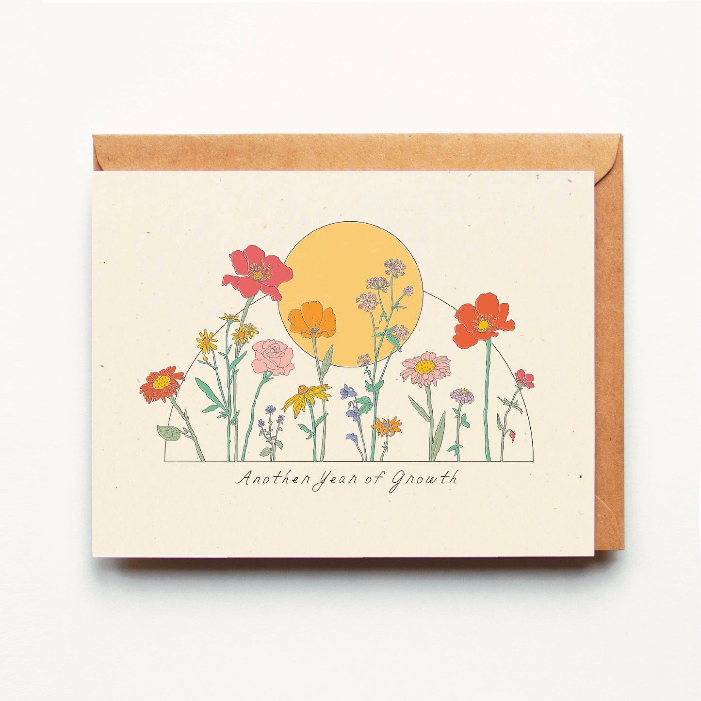 Another Year of Growth - Wildflower Sun - Birthday Card