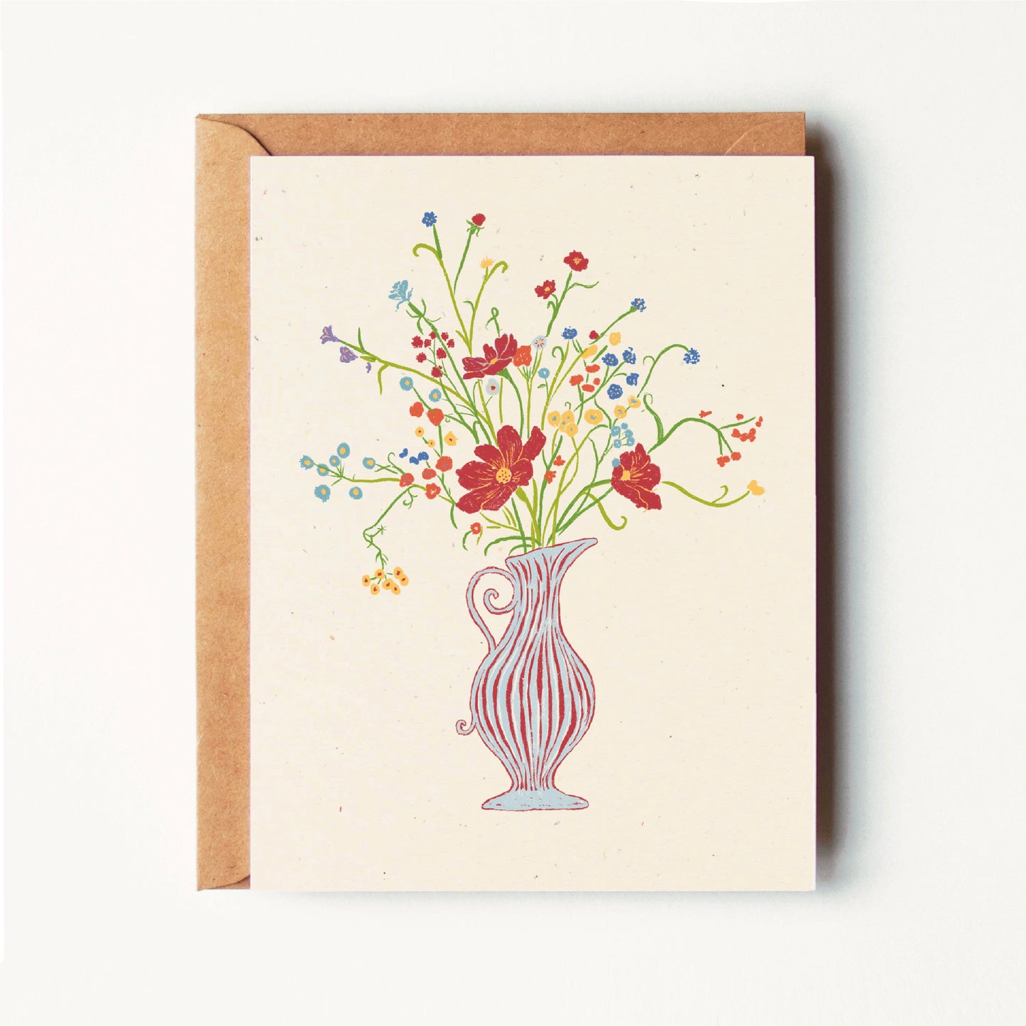Striped Flower Vase - Everyday Greeting Card