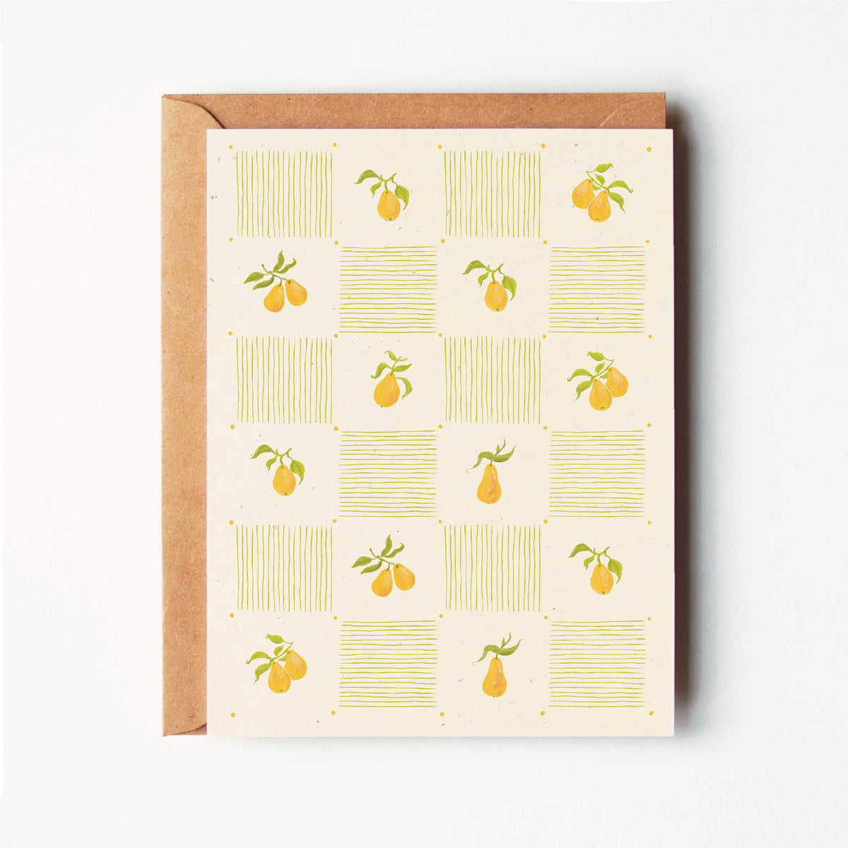Cottage Pear Pattern - Everyday Greeting Card