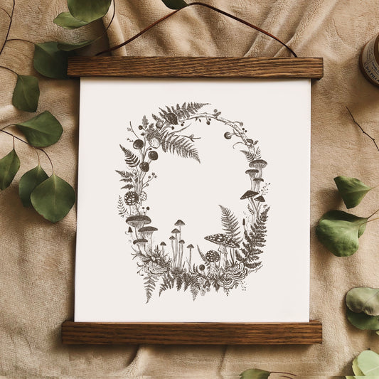 Mushroom Wreath Art Print