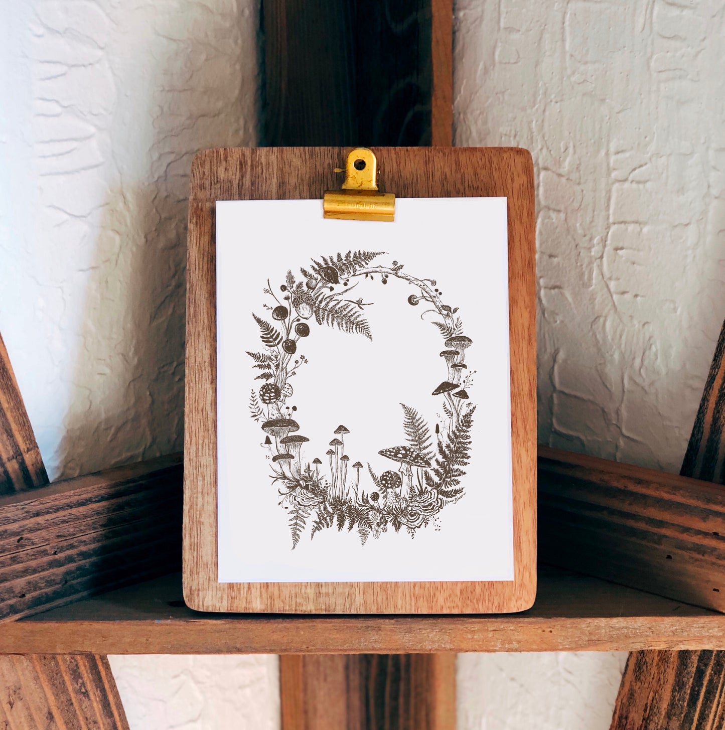 Mushroom Wreath Art Print
