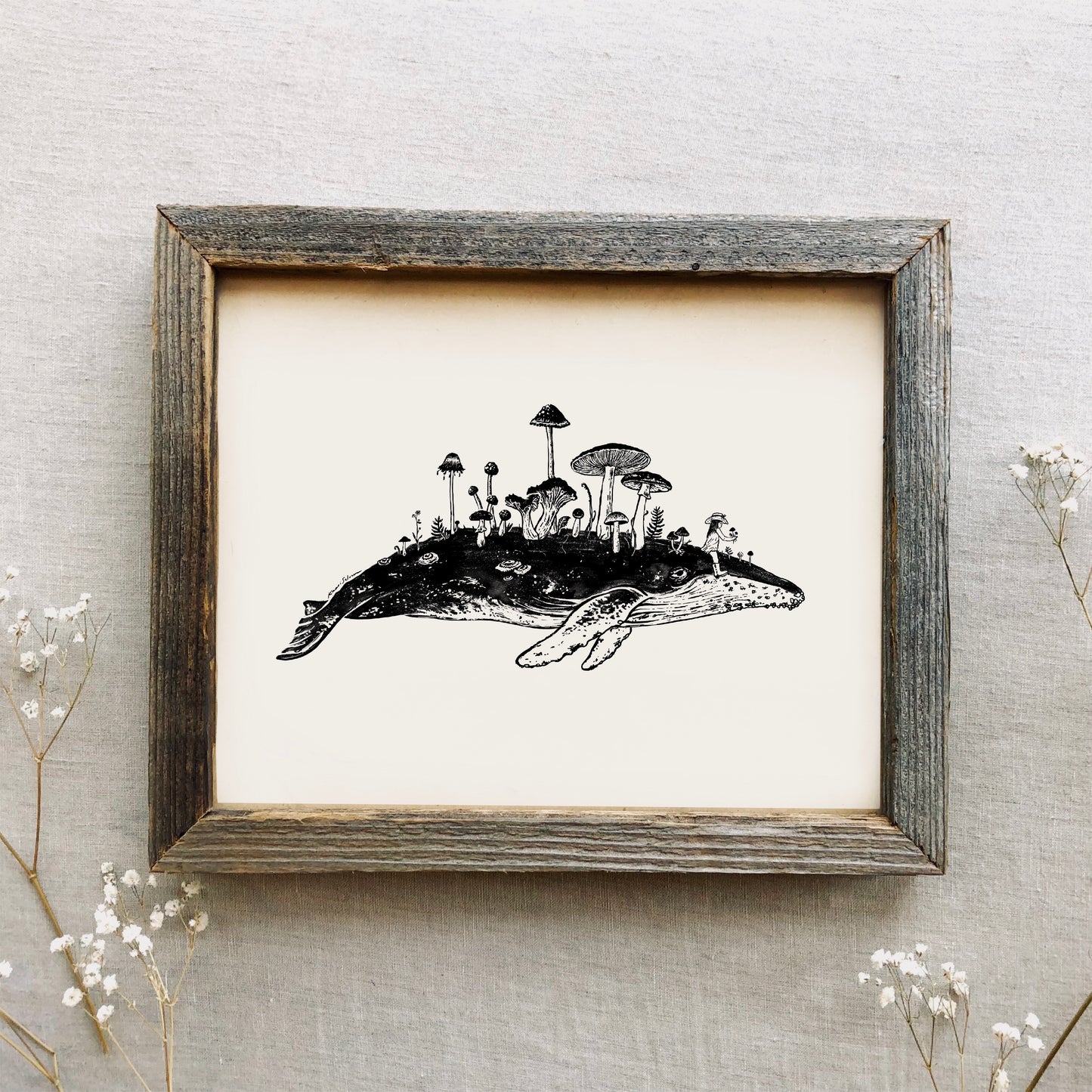 Mushroom Whale Art Print