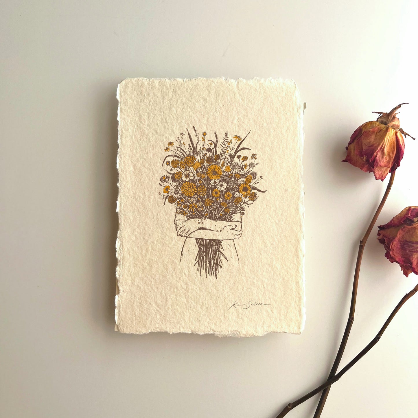 Flowers in Her Arms Heirloom Art Print