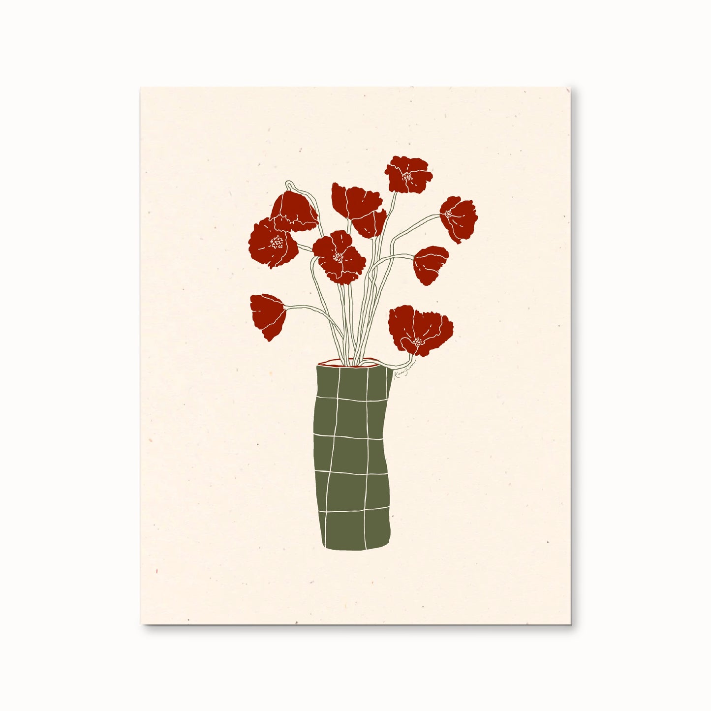 Retro Floral Vase Art Print