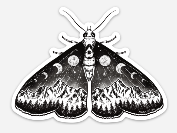 Mountain Moth Vinyl Sticker