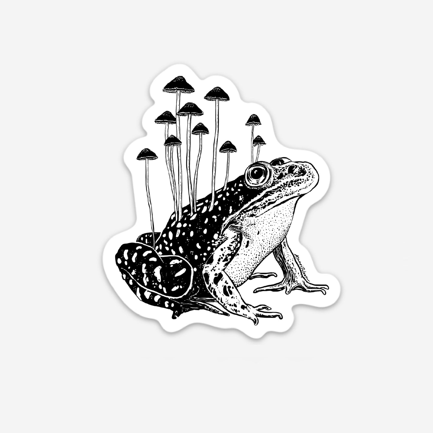 Mushroom Frog Vinyl Sticker
