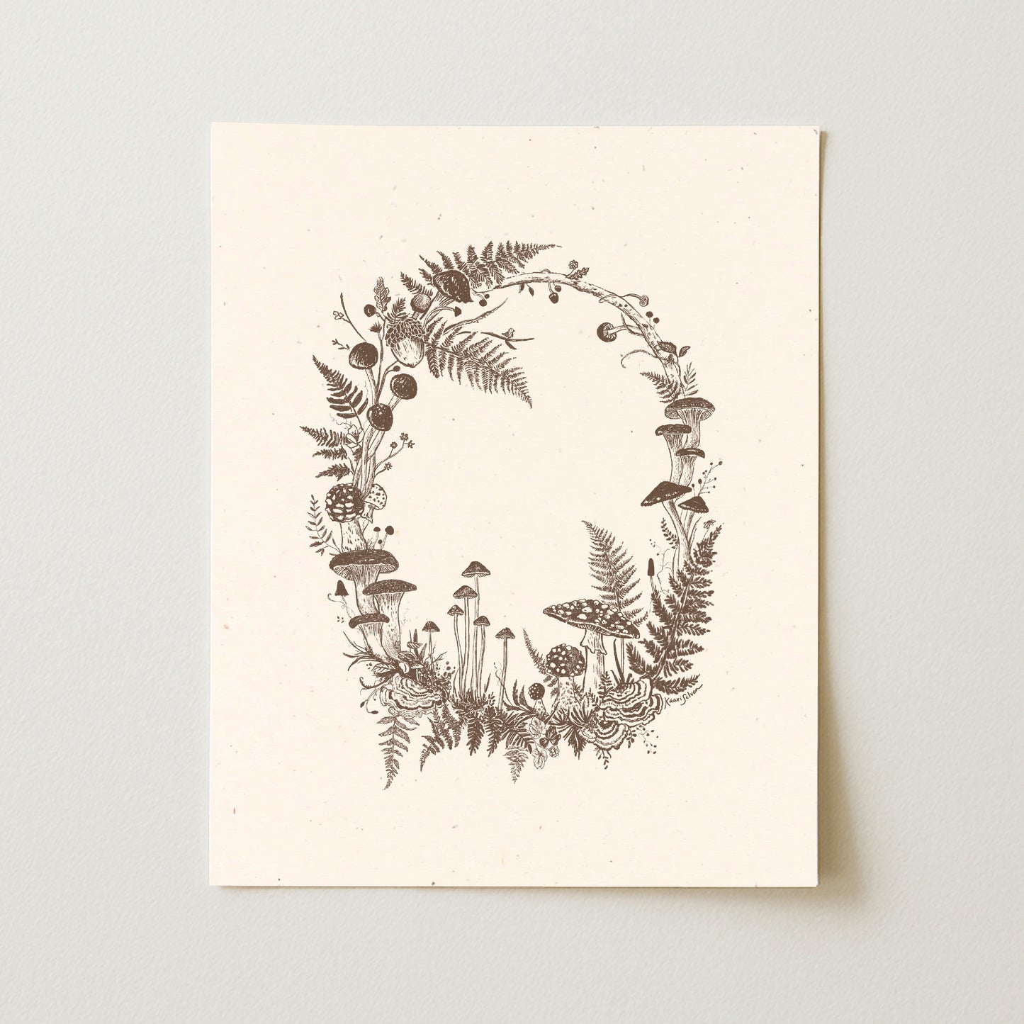 Mushroom Wreath Art Print