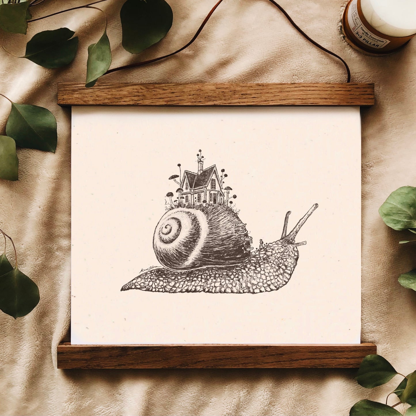 Mushroom Snail House Art Print - Open Edition
