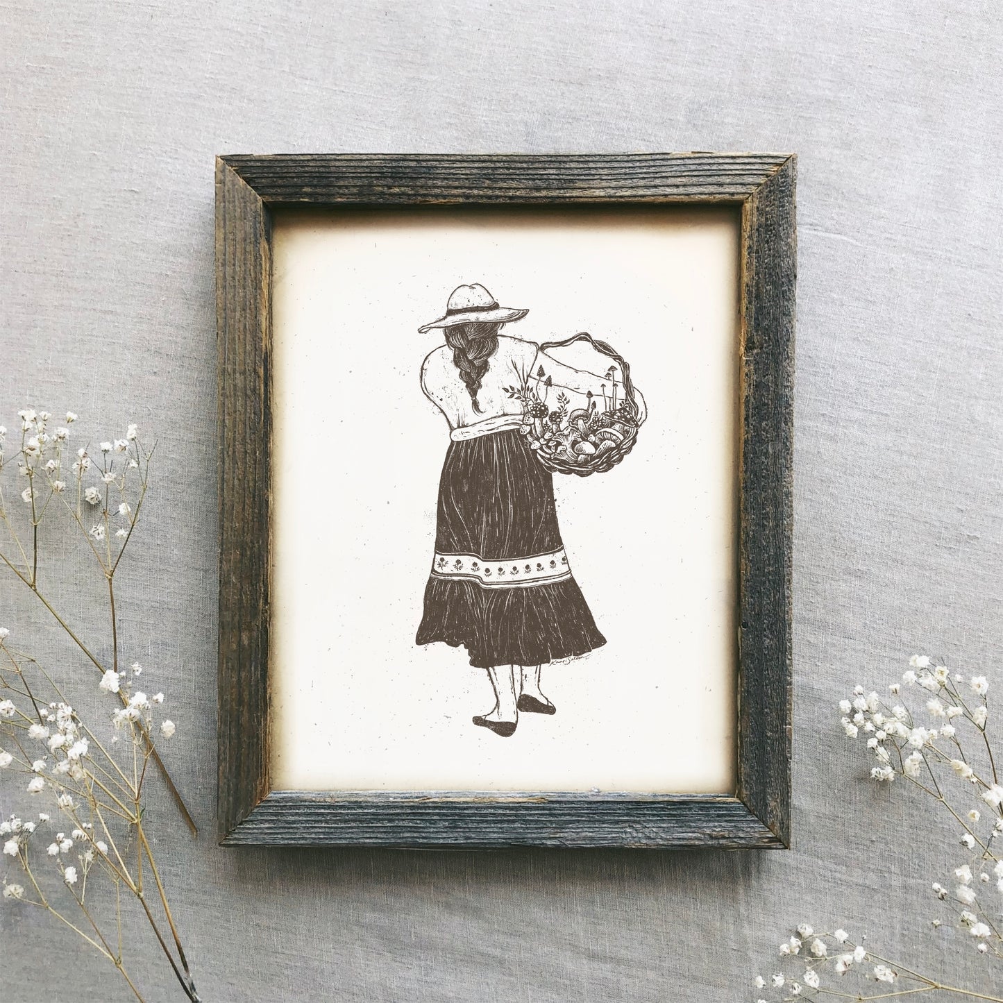 Foraging Mushrooms Art Print - Open Edition