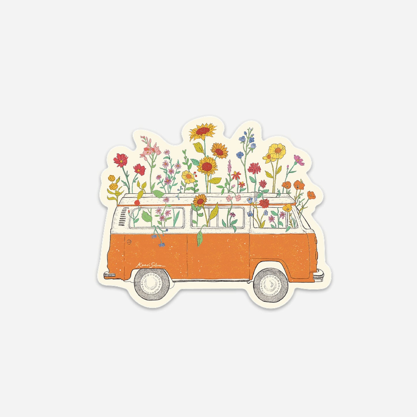 Wildflower Van Vinyl Sticker