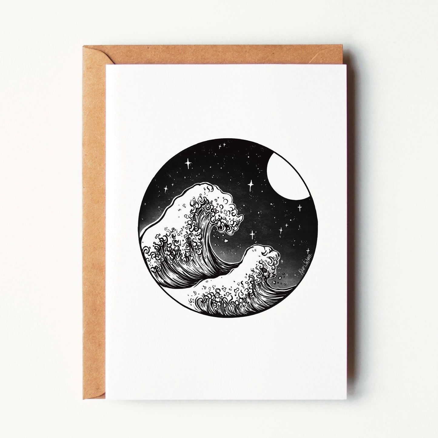 Waves + Night Sky Greeting Card