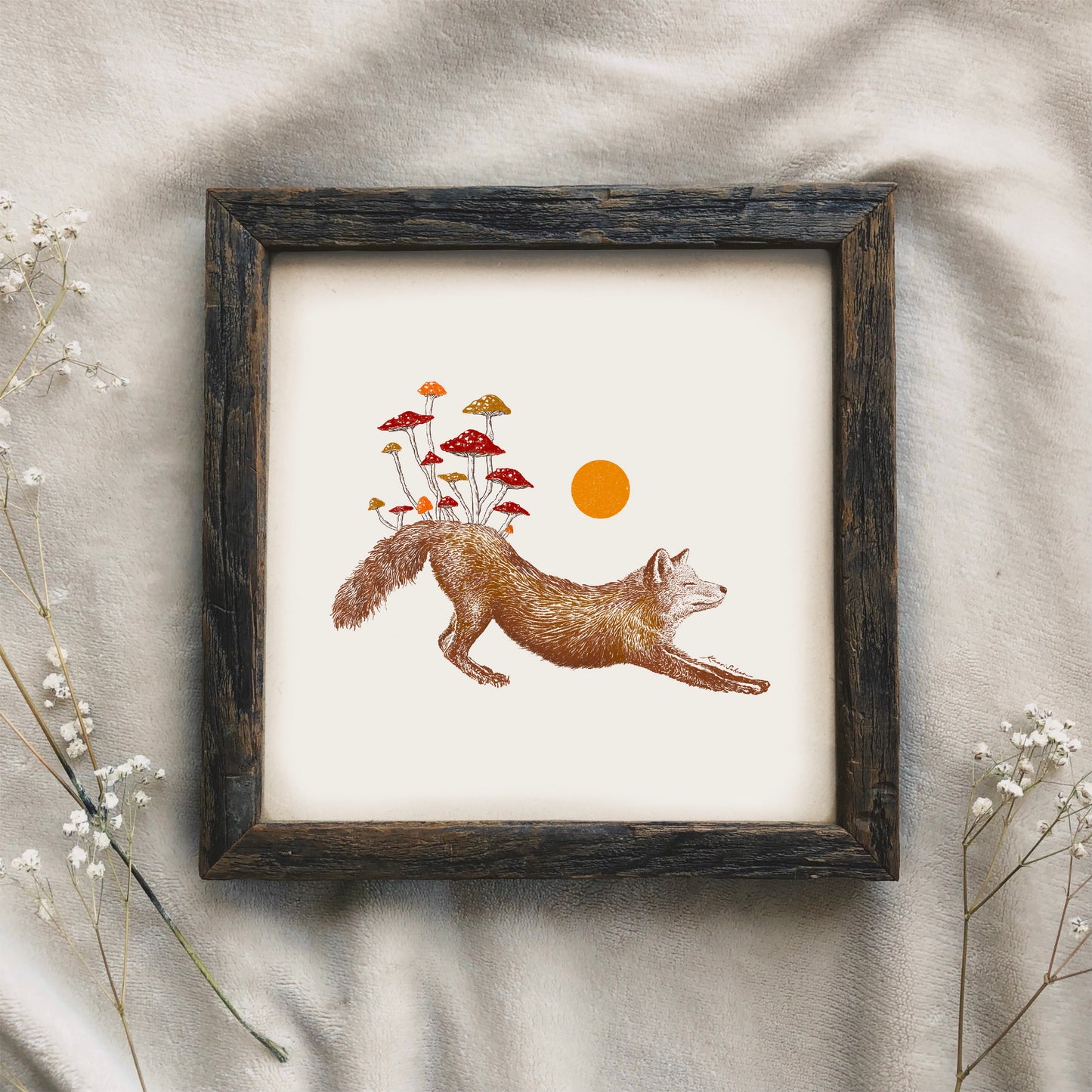 Mushroom Fox Art Print