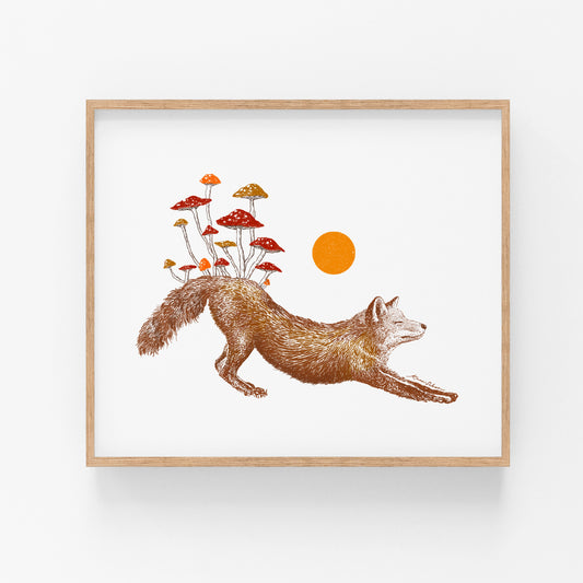 Mushroom Fox Art Print