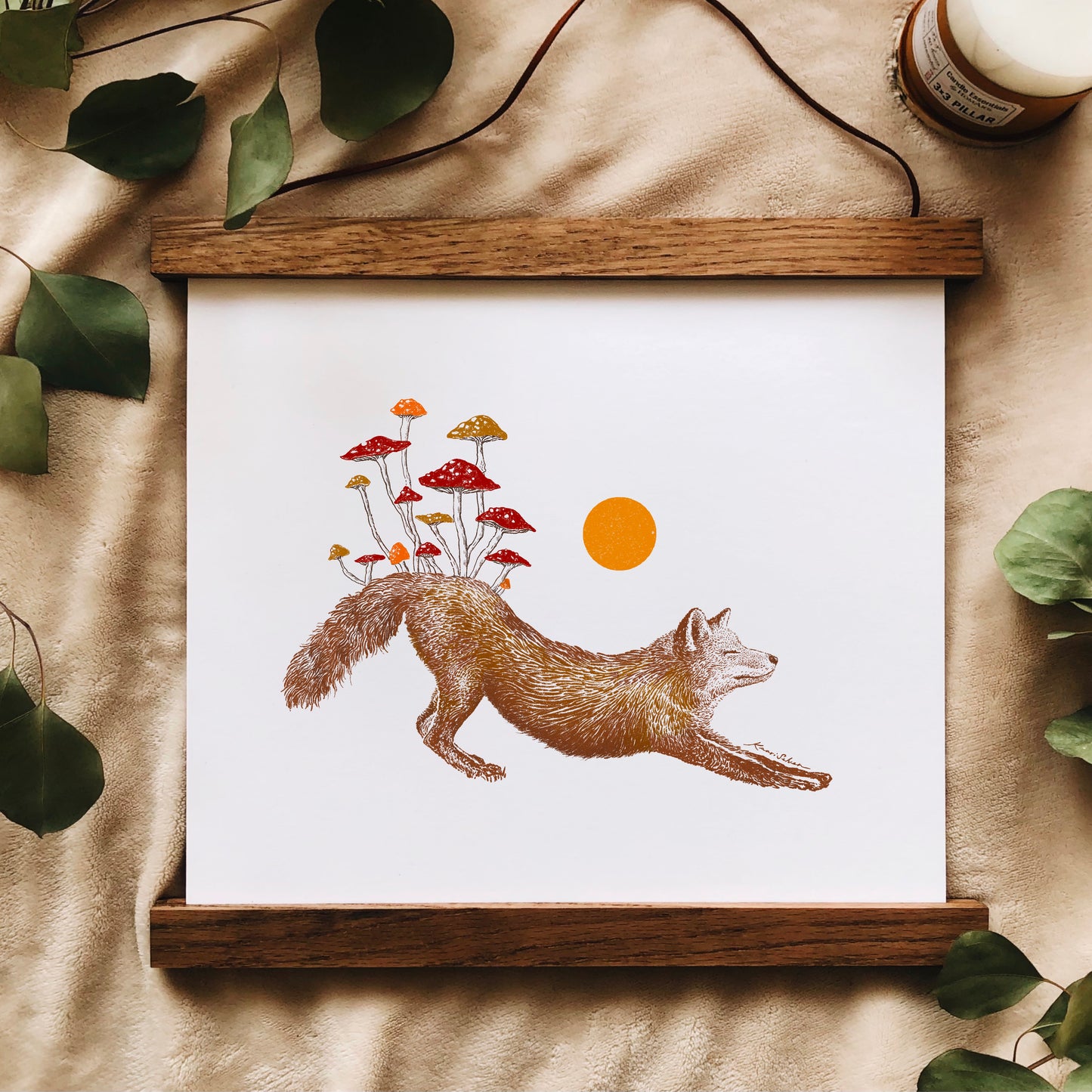 Mushroom Fox Art Print