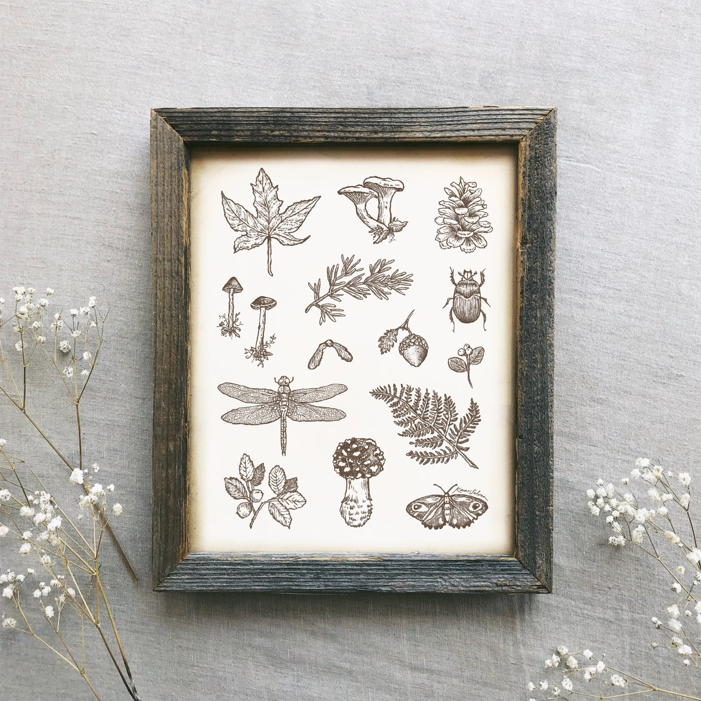 Autumn Forest Drawings Art Print